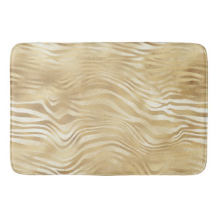 Gold White Ombre Zebra  Badematte