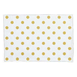 Gold White Polka Dots Muster Kissenbezug