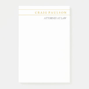 Gold & White Rechtsanwaltsberuf Post-it Klebezettel