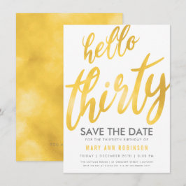 Gold White Rett Date 30 Geburtstagsparty Einladung