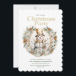 Gold White Snowman Greenery Weihnachtsfest Party Einladung<br><div class="desc">Weihnachts-Party Einladung mit dem Gemälde eines Schneemanns aus Gold und Weiß,  gerahmt von Kieferngesteinen,  weißen Blume und Grünpflanzen. Personalisieren Sie Ihre Party-Informationen. Kontaktieren Sie mich,  um Hilfe bei Ihren Anpassungen zu erhalten oder um zusätzliche Matching oder Koordination von Zazzle-Produkten für Ihr Party anzufordern.</div>