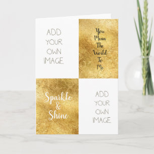Gold White Sparkle Shine Ihre eigenen Feiertagskarte