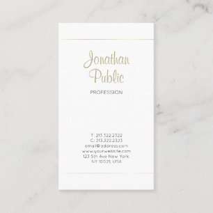 Gold White Stilvoll Moderne Kalligrafie Chic Schli Visitenkarte