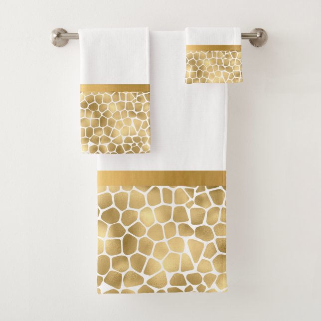 GOLD WHITE TIERE PEBBLE BADEZIMMER SET (Insitu)