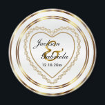 Gold & White Wedding / Jubiläumsgedanken Magnet<br><div class="desc">Hochzeitstag Gefallen Magnet. Ein Hochzeitstag-Sake aus der Braut und dem Bräutigam oder ein Jubiläum-Paar, das bereit ist zu personalisieren. Wenn nötig... können Sie alle Texte löschen und mit Ihren eigenen Texten, Farben und Schriftart neu starten. ✔ Hinweis: Nicht alle Vorlagenbereiche müssen geändert werden. 📌 Wenn Sie weitere Anpassungen benötigen, klicken...</div>