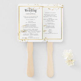 GOLD White Wedding Program Fächer