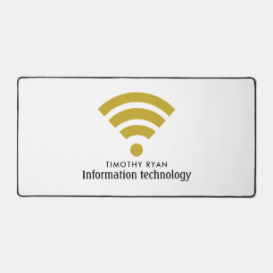 Gold Wi-Fi-Logo, Informationstechnologie, Computer Schreibtischunterlage
