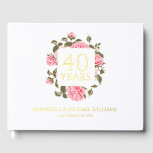 GOLD WILD ROSE BOUQUET 40. WEDDING JAVERSARY GÄSTEBUCH
