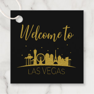 Gold Willkommen bei Las Vegas Geschenktasche Hochz Geschenkanhänger