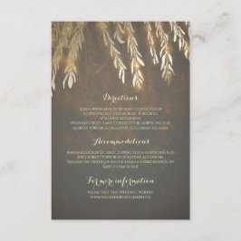 Gold Willow Tree Zweige Hochzeitdetails einfügen Begleitkarte