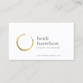Gold Wine Party Planner Business Card Visitenkarte