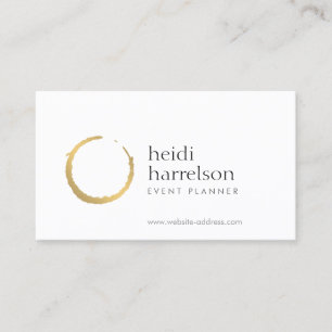 Gold Wine Party Planner Business Card Visitenkarte
