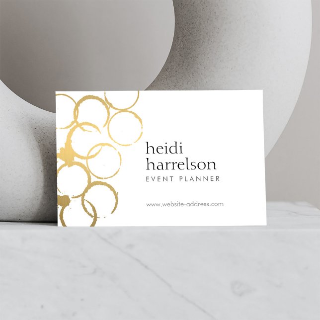 Gold Wine Stains Party Planer Business Card Visitenkarte (Von Creator hochgeladen)