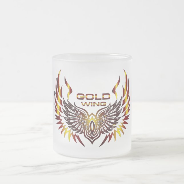Gold Wing Glasbecher Mattglastasse (Mittel)