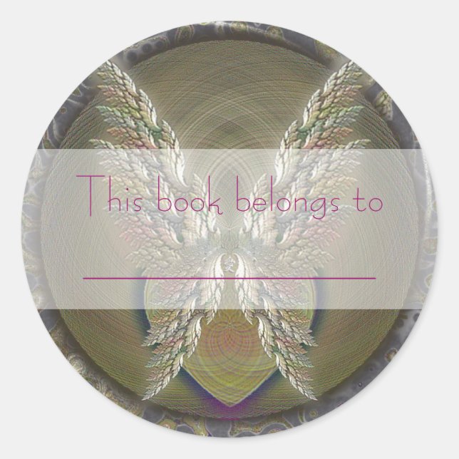 Gold Winged Heart Runder Aufkleber (Vorderseite)