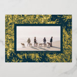 Gold Winter Blue Christmas SnowFlake Photo Frame Folien Feiertagskarte<br><div class="desc">Gold Winter Blue Christmas SnowFlake Photo Frame Foil Holiday Card
*real foil
*Please contact us for additional stationery or check out our christmas holiday collections</div>