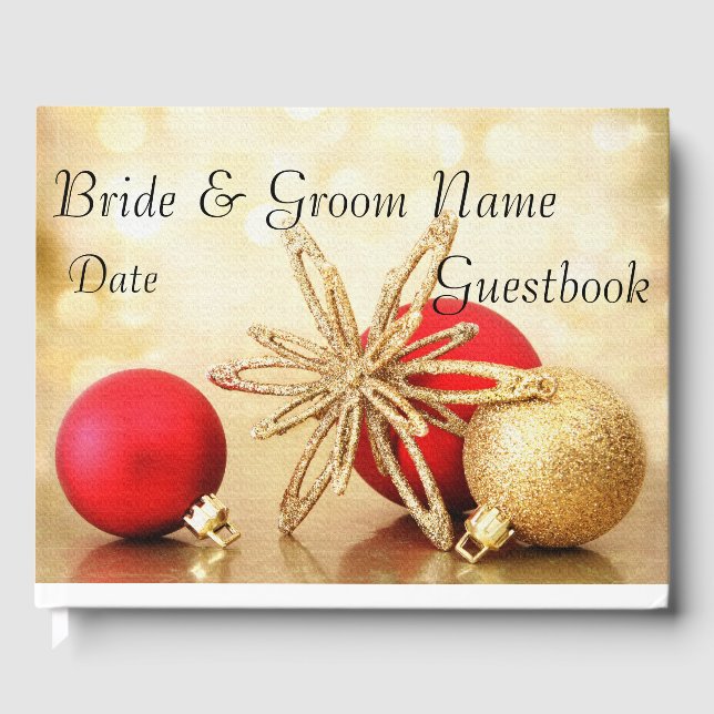 Gold Winter Christmas Gästebuch (Vorderseite)