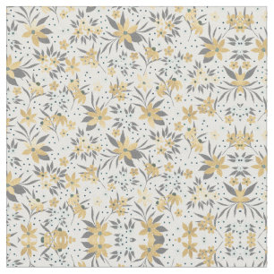 Gold Winter Floral Design Stoff