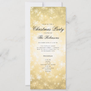 Gold Winter Holiday Invitation avec programme et m