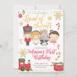 Gold Winter Nutcracker Invitation d'anniversaire
