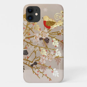 Gold Winter Snow Birds Weihnachten Case-Mate iPhone Hülle