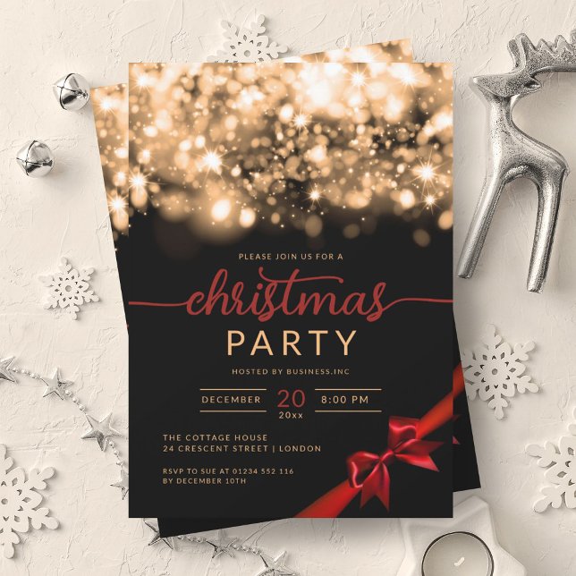 Gold Winter Sparkling Company Xmas Party Einladung (Gold Winter Sparkling Company Xmas Party Invitation)