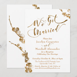 Gold Wir Got mit Botanicals auf Weiß Einladung