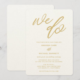 Gold Wir machen Script Beach Hochzeit Einladung