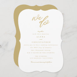 Gold Wir machen Script Beach Wedding Einladung