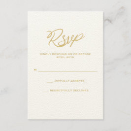 Gold Wir machen Script Wedding RSVP Card Karte