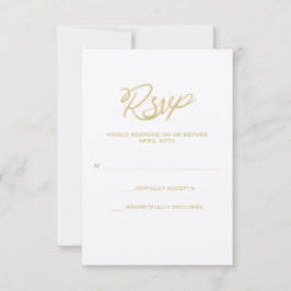 Gold Wir machen Script Wedding RSVP Card Karte