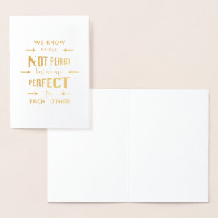 Gold Wir sind perfekt für jede andere Typografie Folienkarte