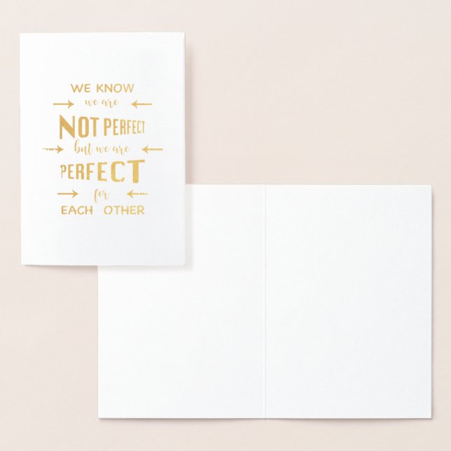 Gold Wir sind perfekt für jede andere Typografie Folienkarte (Anzeige)