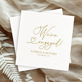 Gold Wir sind Verlobte Engagement Party Napkins Serviette