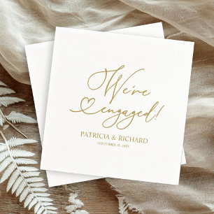 Gold Wir sind Verlobte Engagement Party Napkins Serviette