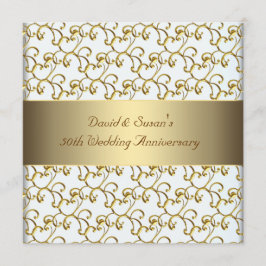 Gold Wirbel Gold 50. Hochzeitliches Party Einladung