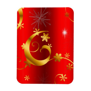 Gold Wirbel und Sterne Weihnachten Magnet
