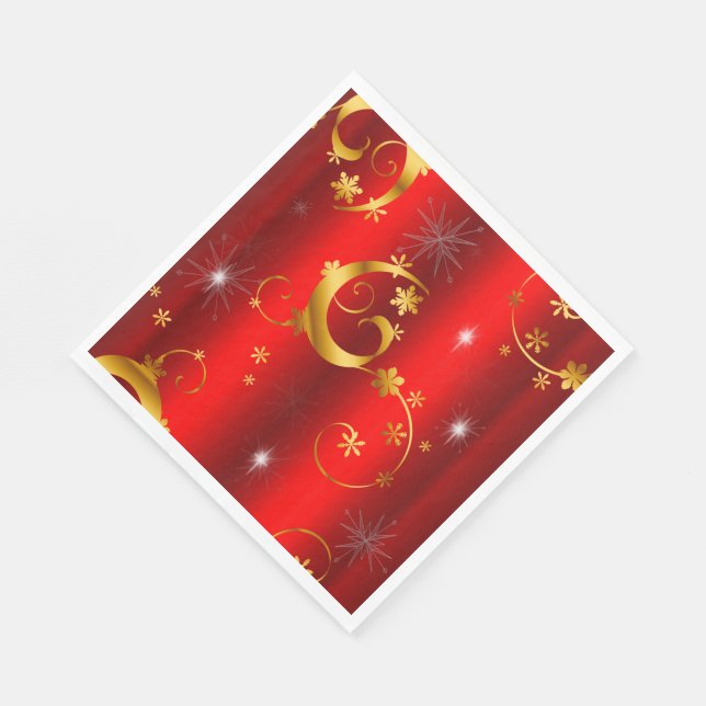 Gold Wirbel und Sterne Weihnachten Serviette (Ecke)