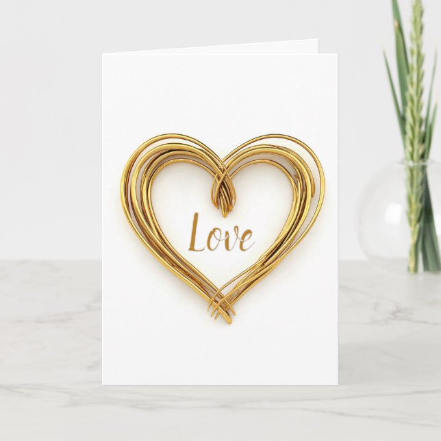 Gold Wire Herz für das Jubiläum Karte (Vorderseite)