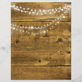 Gold Wood Grain & String Lights Scrapbook Paper