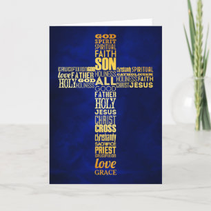 Gold Word Cross Christlich Oster Karte