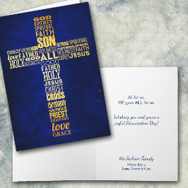 Gold Word Cross Christlich Oster Karte