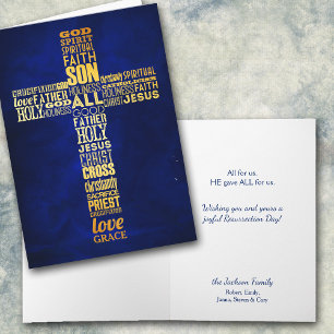 Gold Word Cross Christlich Oster Karte