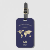 Gold World Map Monogram Traveller