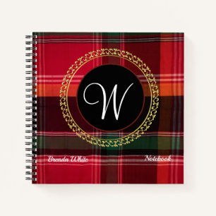 Gold Wreath Madras personalize Monogram Decorative Notizbuch