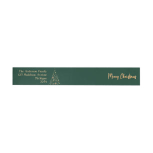 Gold Xmas Tree Smarald Green Frohe Weihnachten