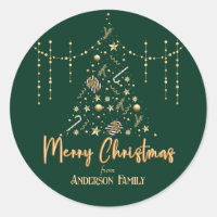 Gold Xmas Tree Smarald Green Frohe Weihnachten