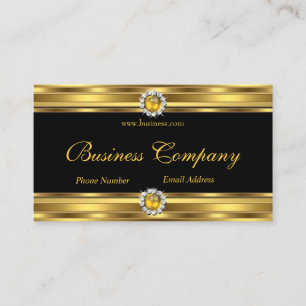 Gold Yellow Black Diamond Jewel Elegant Klasse Visitenkarte