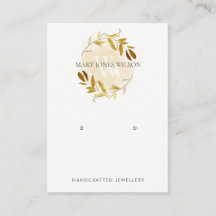 GOLD YELLOW FOLIAGE MONOGRAM EARRING DISPLAY LOGO