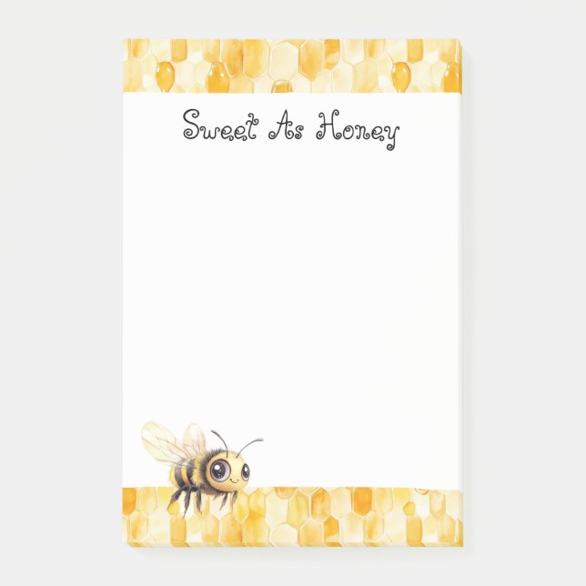 Gold Yellow Honey Bee  Post-it Klebezettel (Vorderseite)